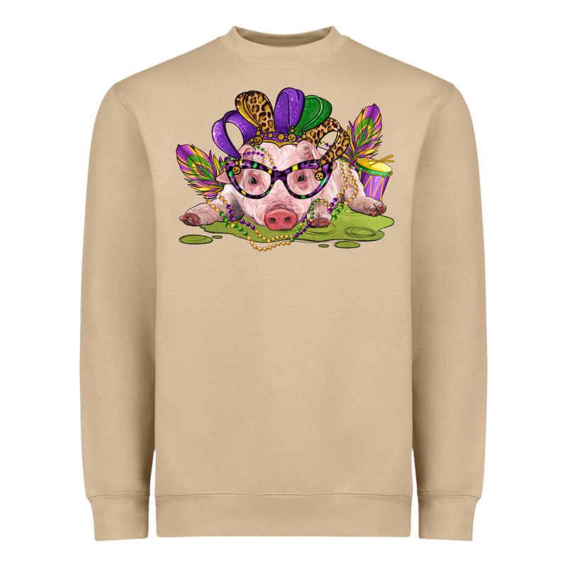 Mardi Gras Pig Heavyweight Sweatshirt by CowGirlArtShop | Teevron