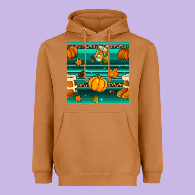 Autumn Seamless Pattern Heavyweight Hoodie Designed By Bundleandbundleshop