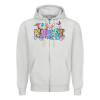 Dove Grey Easter Nurse Zipper Hoodie - OliviaCreatesArt