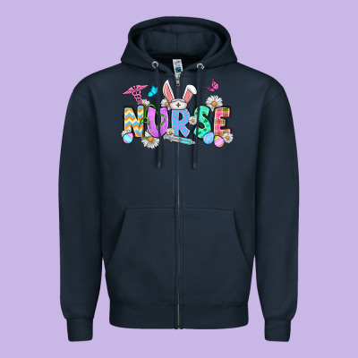 Easter Nurse Zipper Hoodie Designed By Oliviacreatesart