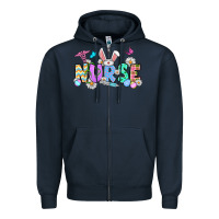 Navy Easter Nurse Zipper Hoodie - OliviaCreatesArt