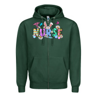 Sports Green Easter Nurse Zipper Hoodie - OliviaCreatesArt