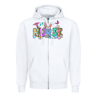 White Easter Nurse Zipper Hoodie - OliviaCreatesArt