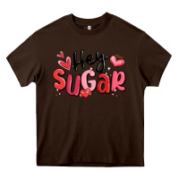 Chocolate Brown hey sugar valentines day Heavy Core Tee - MaliasSmallBusiness
