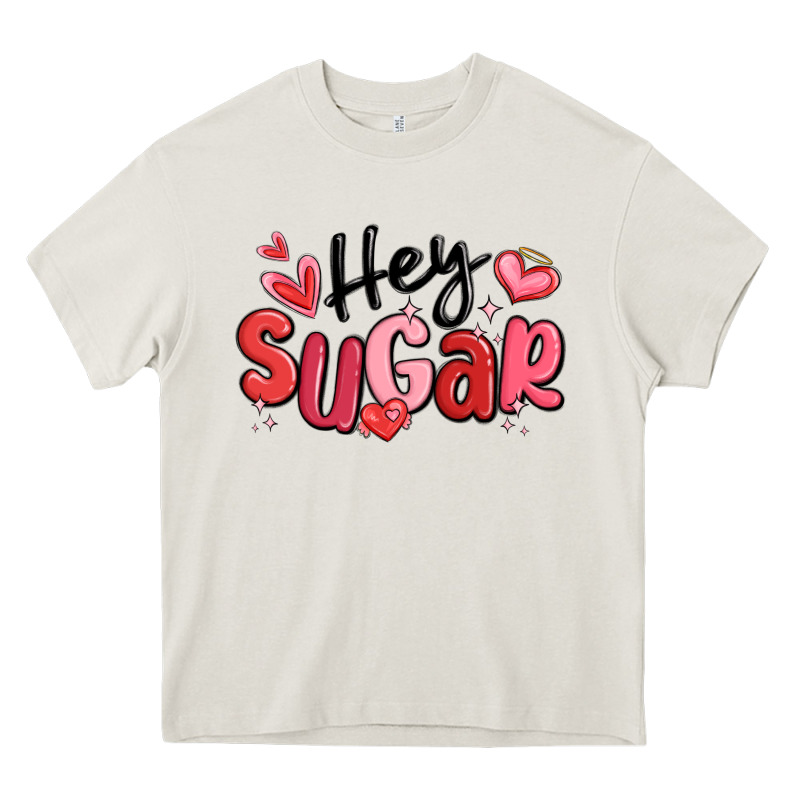 Hey Sugar Valentines Day Heavy Core Tee by MaliasSmallBusiness | Teevron