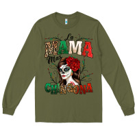 Army Green La Mama Mas Chingona Long Sleeve Tee - texasbilliewilder