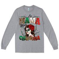 Heather Grey La Mama Mas Chingona Long Sleeve Tee - texasbilliewilder