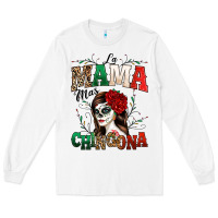 White La Mama Mas Chingona Long Sleeve Tee - texasbilliewilder