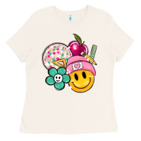 Bone smiley face and school elementary Ladies Tee - MaliasSmallBusiness