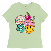Matcha smiley face and school elementary Ladies Tee - MaliasSmallBusiness
