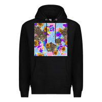 Black stars and sunflowers seamless pattern Premium Hoodie - FaDigitalArtStudio
