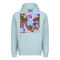 Blue Mist stars and sunflowers seamless pattern Premium Hoodie - FaDigitalArtStudio