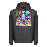 Charcoal Heather stars and sunflowers seamless pattern Premium Hoodie - FaDigitalArtStudio
