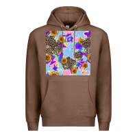 Chestnut stars and sunflowers seamless pattern Premium Hoodie - FaDigitalArtStudio