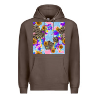 Coffee stars and sunflowers seamless pattern Premium Hoodie - FaDigitalArtStudio