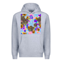 Heather Grey stars and sunflowers seamless pattern Premium Hoodie - FaDigitalArtStudio