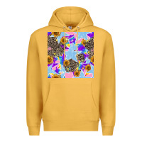 Mustard stars and sunflowers seamless pattern Premium Hoodie - FaDigitalArtStudio