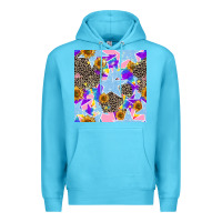 Ocean Blue stars and sunflowers seamless pattern Premium Hoodie - FaDigitalArtStudio