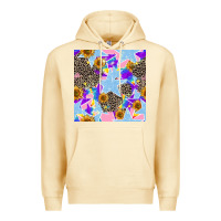 Pina Colada stars and sunflowers seamless pattern Premium Hoodie - FaDigitalArtStudio