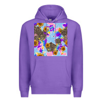 Purple stars and sunflowers seamless pattern Premium Hoodie - FaDigitalArtStudio