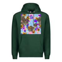 Sports Green stars and sunflowers seamless pattern Premium Hoodie - FaDigitalArtStudio