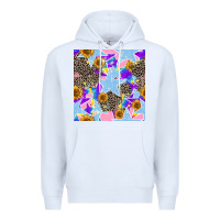 White stars and sunflowers seamless pattern Premium Hoodie - FaDigitalArtStudio