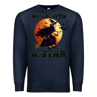 Navy witch upon a star Premium Sweatshirt - BundleAndBundleShop