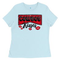 Baby Blue cowboy kisses Ladies Tee - MaliasSmallBusiness