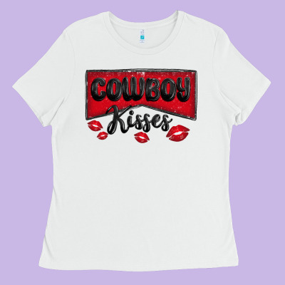 Cowboy Kisses Ladies Tee Designed By Maliassmallbusiness