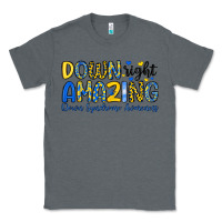 Charcoal Heather down right amazing down syndrome awareness Classic Tee - Artiststas