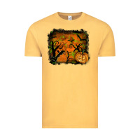 Vintage Mustard Halloween Background Vintage Tee - RanaPortraitStore