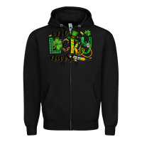 Black St. Patrick's Day One lucky Nurse Zipper Hoodie - OliviaCreatesArt
