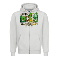 Dove Grey St. Patrick's Day One lucky Nurse Zipper Hoodie - OliviaCreatesArt