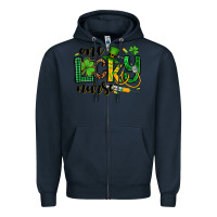 Navy St. Patrick's Day One lucky Nurse Zipper Hoodie - OliviaCreatesArt