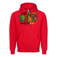Red St. Patrick's Day One lucky Nurse Zipper Hoodie - OliviaCreatesArt