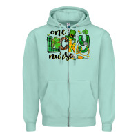 Seafoam St. Patrick's Day One lucky Nurse Zipper Hoodie - OliviaCreatesArt