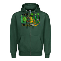 Sports Green St. Patrick's Day One lucky Nurse Zipper Hoodie - OliviaCreatesArt