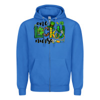 True Royal St. Patrick's Day One lucky Nurse Zipper Hoodie - OliviaCreatesArt