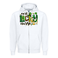 White St. Patrick's Day One lucky Nurse Zipper Hoodie - OliviaCreatesArt