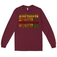 Burgundy juneteenth is my independence day Long Sleeve Tee - NancyCooperArtShop
