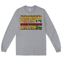 Heather Grey juneteenth is my independence day Long Sleeve Tee - NancyCooperArtShop