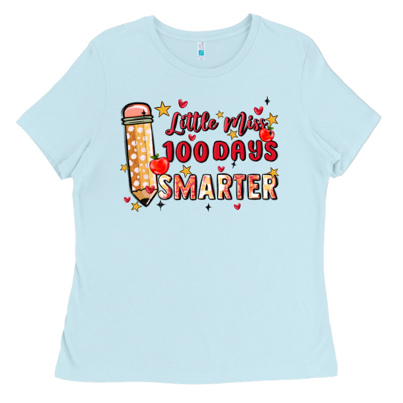 Little Miss 100 Days Smarter Ladies Tee by MaliasSmallBusiness | Teevron