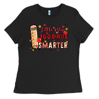 Black little miss 100 days smarter Ladies Tee - MaliasSmallBusiness