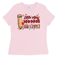 Bubblegum Pink little miss 100 days smarter Ladies Tee - MaliasSmallBusiness