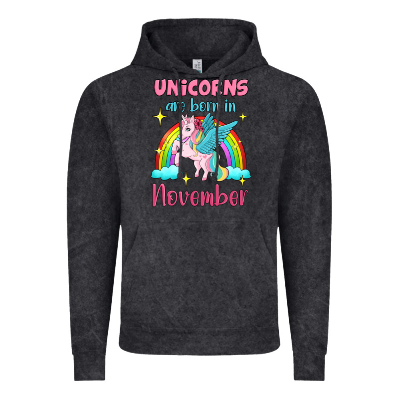 Unicorns Are Born In November Vintage Hoodie by Jasminsmagicworld | Teevron