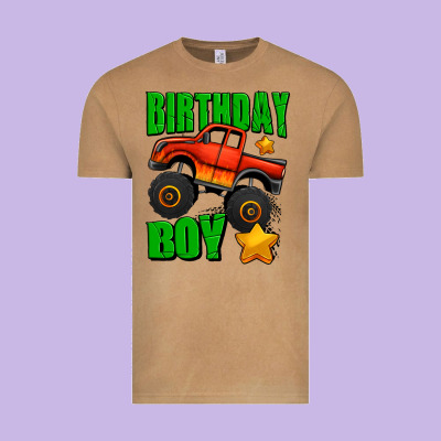 Birthday Boy Monster Truck Vintage Tee Designed By Jasminsmagicworld