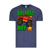 Vintage Denim birthday boy monster truck Vintage Tee - Jasminsmagicworld