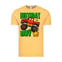 Vintage Mustard birthday boy monster truck Vintage Tee - Jasminsmagicworld