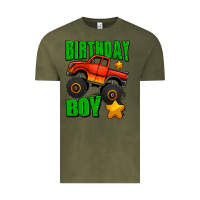 Vintage Olive birthday boy monster truck Vintage Tee - Jasminsmagicworld