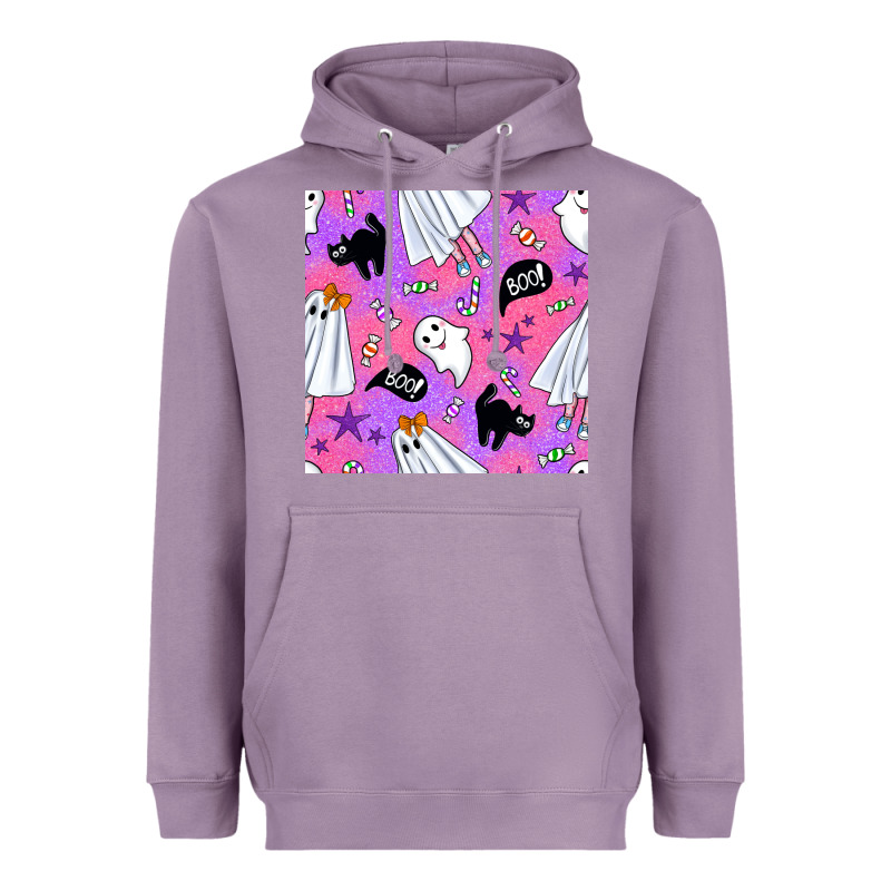 Cute Ghost Halloween Seamless Pattern Heavyweight Hoodie by BundleAndBundleShop | Teevron